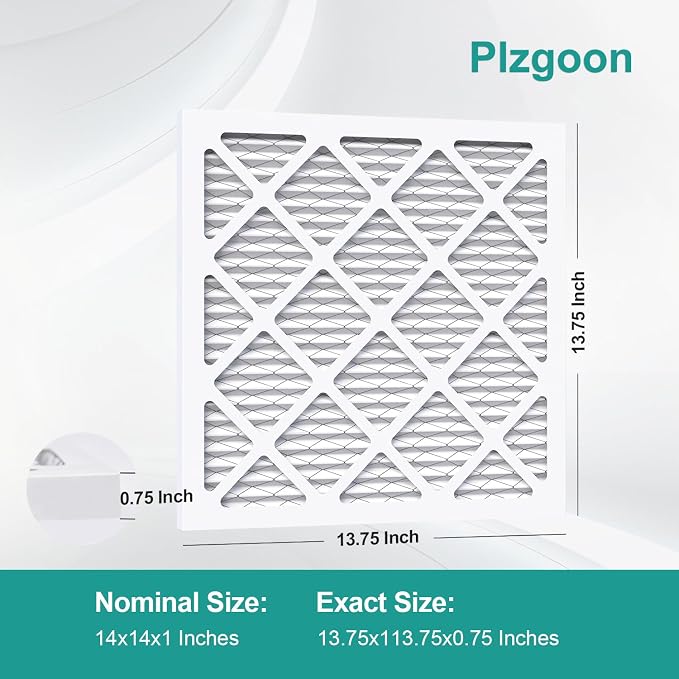 14x14x1 Air Filter MERV 8 (2 Pack) MPR 600 Pleated Air Furnace Filters Replacement Compatible with Air, alternate view 2