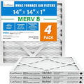 14x14x1 Air Filter MERV 8 4-Pack, Electrostatic Pleated Furnace & AC Filter, Captures Dust, Pet Hair, Pollen, Actual Size