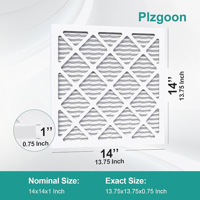 14x14x1 Air Filter MERV 8 (4 Pack) MPR 600 Pleated Air Conditioner HVAC AC Furnace Air Filters Air Cleaning Filter for Home