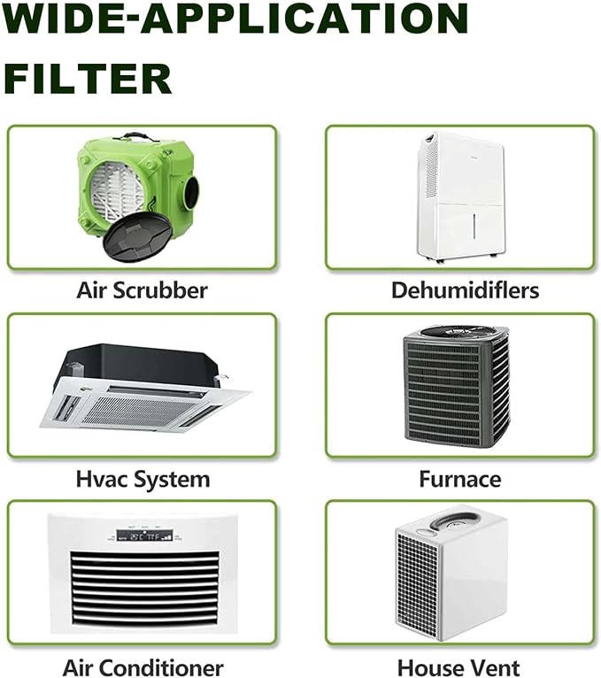 14x14x1 Air Filters, MERV 8 Pleated HVAC Furnace Filters (2-Pack) - Dust Defense, MPR 600 - exact dimensions