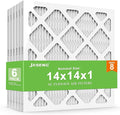 14x14x1 Air Filters, MERV 8 Pleated HVAC Furnace Filters (6-Pack) - Dust Defense, MPR 600 - exact dimensions