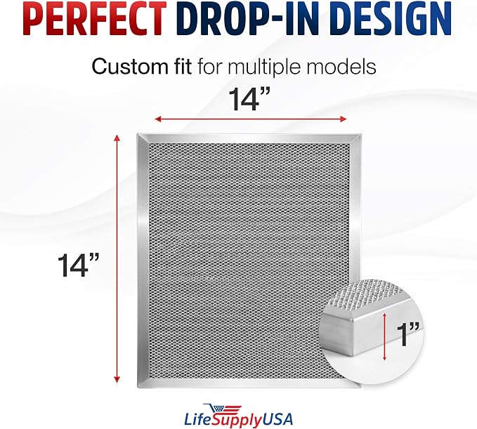14x14x1 Electrostatic Air Filter, MERV 8, Washable, Reusable Furnace AC/HVAC Filter, Energy Saving, Easy to Clean, alternate