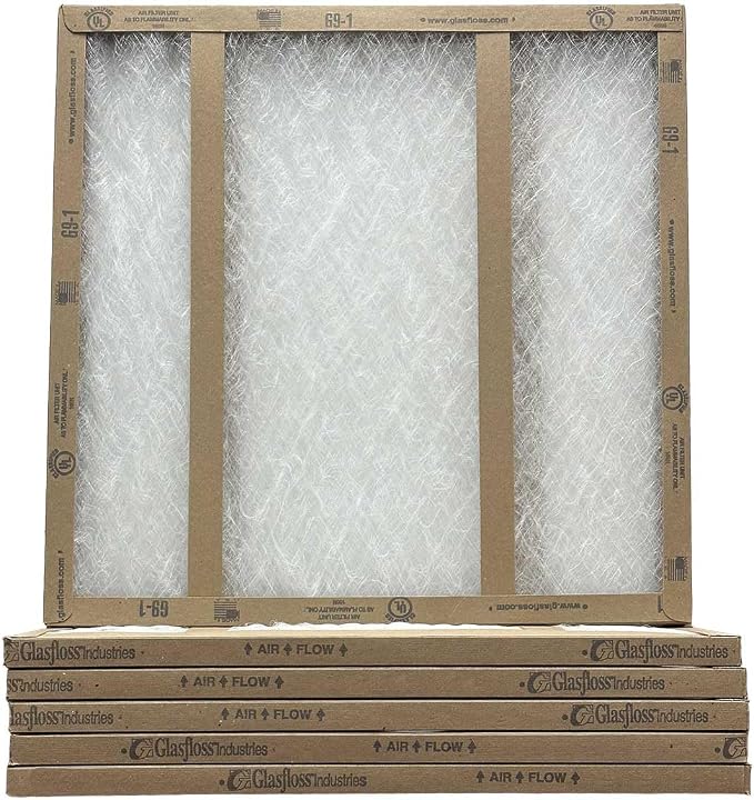 14x14x1 Fiberglass Air Filter, Double Strut, GDS Series, Made in USA, Actual Size: 13 5/8 x 13 5/8 x 3/4 (Box of 6), product
