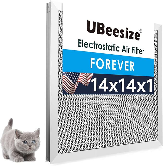 14x14x1 Reusable Electrostatic Air Filter HVAC AC Furnace Filter,MERV 8, Washable, Lasts a Lifetime,Permanent Air
