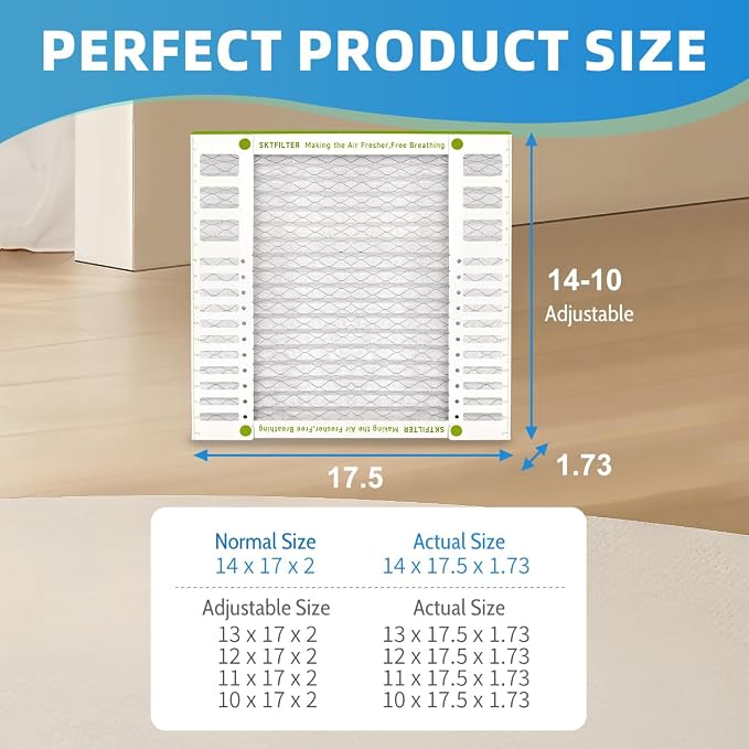 14x17.5x2, 14x17x2,10x17x2, 13x17x2, 11x17x2 Air Filter AC Furnace MERV 13 Comparable with MPR 1900 FPR 10 HVAC, alternate