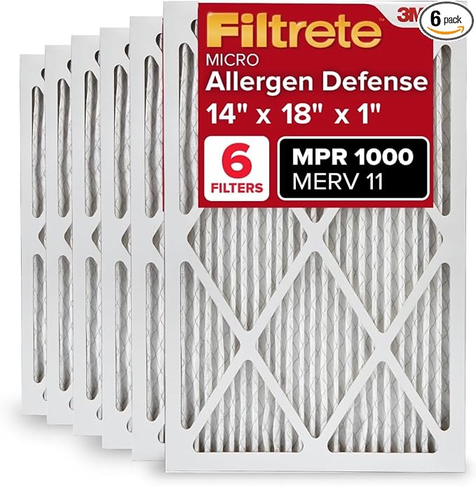 14x18x1 AC Furnace Air Filter, MERV 11, MPR 1000, Micro Allergen Defense, product image
