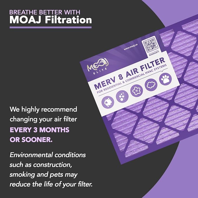 14x18x1 Air Filter (4-PACK) | MERV 8 | Elite Dust Defense | BASED IN USA | Quality Pleated Replacement Air Filters for AC &