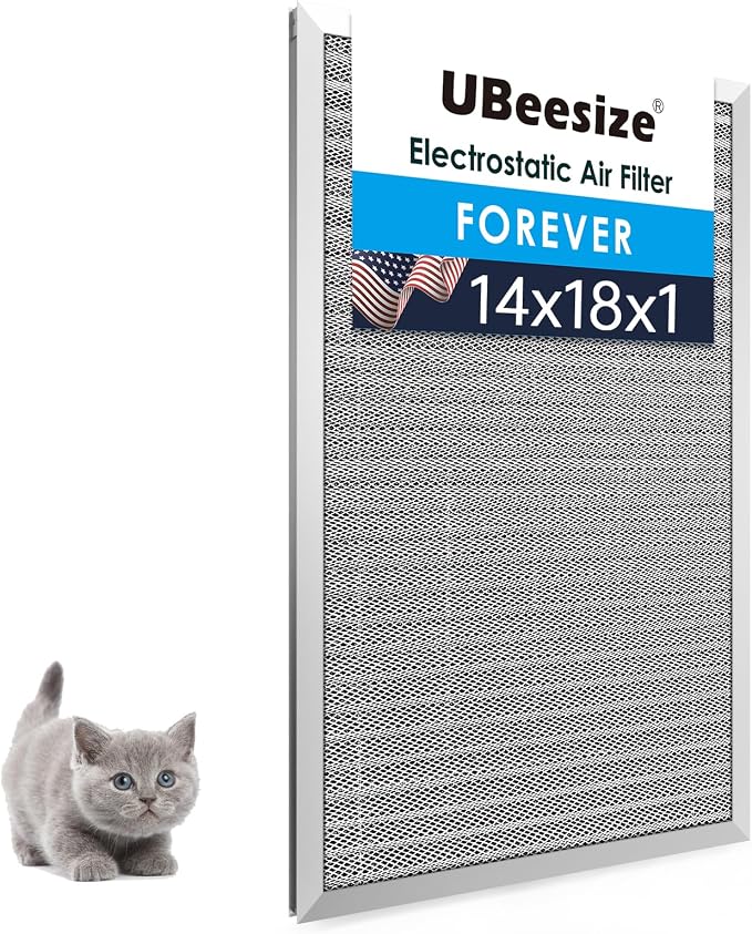 14x18x1 Air Filter HVAC AC Furnace Filter,MERV 8,Reusable Washable, Lasts a Lifetime,Permanent Air Filter,Breathe