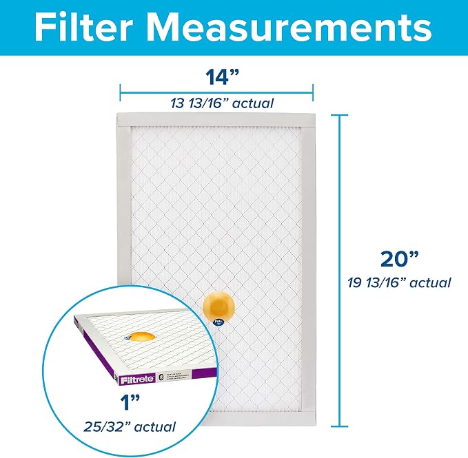 14x20x1 AC Furnace SMART Air Filter, MERV 12, MPR 1500, Track Filter Life With Bluetooth Enabled Sensor, CERTIFIED asthma &