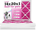 14x20x1 Air Filter (4-Pack) | Made in the USA | Color Changing | Remove Cat and Dog Odor | MERV 8 for Pet Hair Dander and