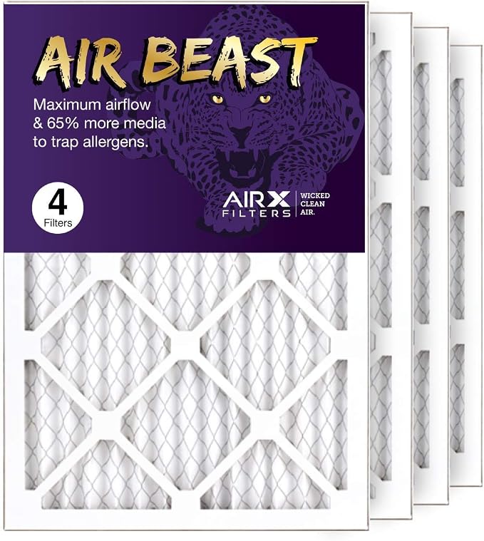 14x20x1 Air Filter MERV 11 Pleated HVAC AC Furnace Air Filter, Air Beast 4-Pack, Made in the USA, product image