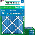 14x20x1 Air Filter MERV 13 Optimal Smoke & Allergy Defense (4-Pack), Electrostatic Pleated HVAC AC Furnace