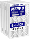 14x20x1 Air Filter (MERV 8) (6-Pack) Dust & Allergy Control AC Furnace Filters, MADE IN USA, HVAC, Pleated, Electrostatic