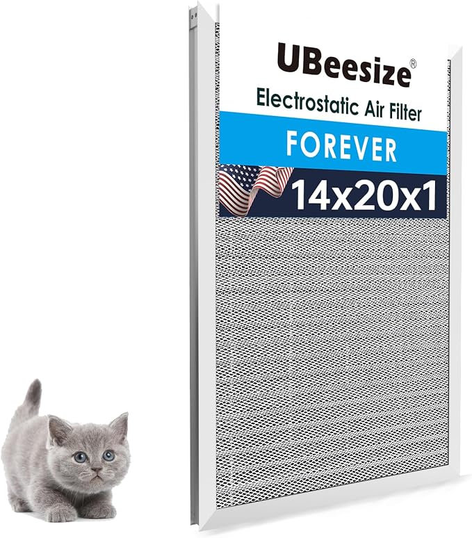 14x20x1 Reusable Electrostatic Air Filter HVAC AC Furnace Filter,MERV 8, Washable, Lasts a Lifetime,Permanent Air
