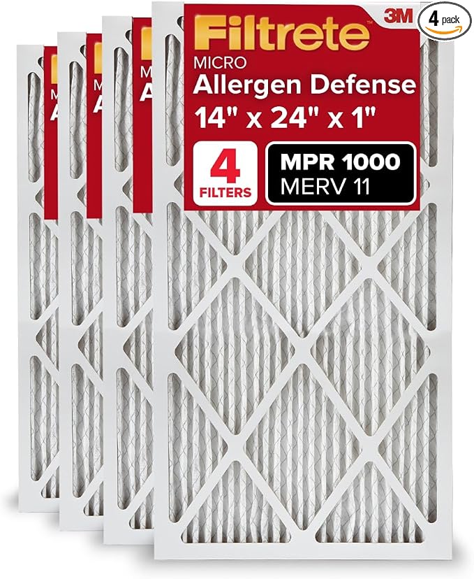 14x24x1 AC Furnace Air Filter, MERV 11, MPR 1000, Micro Allergen Defense, product image