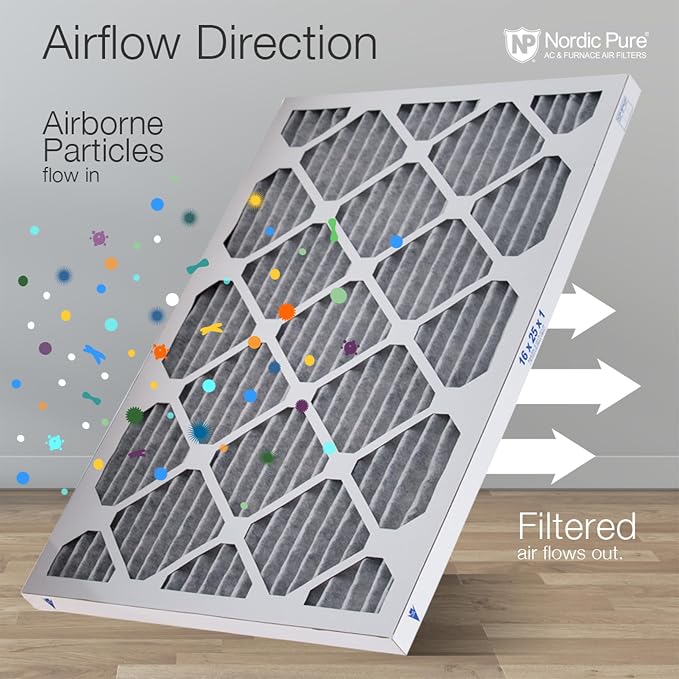 14x24x1 (Actual Size: 13 3/4 x 23 3/4 x 3/4) Furnace Air Filters MERV 12 Pleated Plus Carbon 2 Pack, alternate product view 8