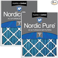 14x24x1 (Actual Size: 13 3/4 x 23 3/4 x 3/4) Pleated Air Filters MERV 7 Plus Carbon 2 Pack, product image