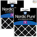 14x24x1 (Actual Size: 13 3/4 x 23 3/4 x 3/4) Pure Carbon Pleated Odor Reduction Furnace Air Filters 2 Pack, product image
