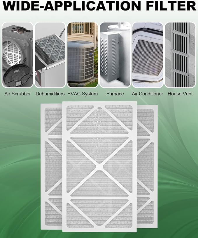 14x24x1 Air Filter 6 Pack, Durable MERV 8 Pleated Home HVAC AC Furnace Filters, Lightweight Compact Air Conditioner Filter