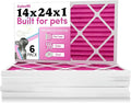 14x24x1 Air Filter (6-Pack) | Made in the USA | Color Changing | Remove Cat and Dog Odor | MERV 8 for Pet Hair Dander and