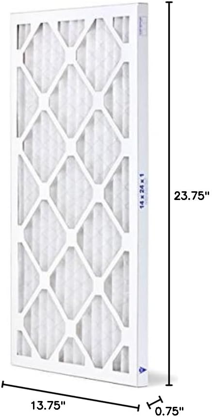 14x24x1 Furnace Filter MERV 11 PREMIUM ALLERGY Pleated Furnace Air Filter - Made in the USA - Box of 6 by WICKED CLEAN AIR.