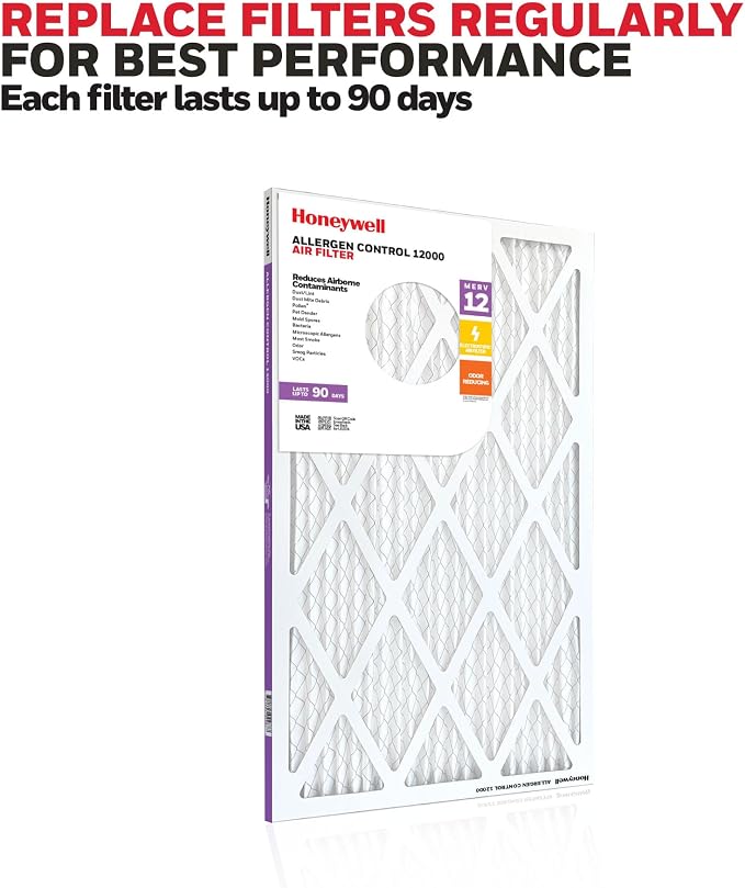14x24x1 MERV 12 Electrostatic Pleated HVAC AC Furnace Air Filter (4-Pack) | Replacement Filter for Home Use |, alternate view