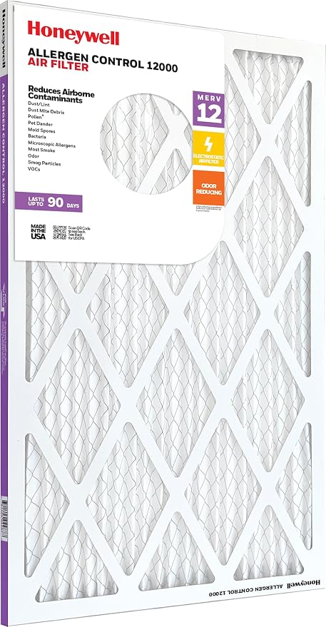 14x24x1 MERV 12 Electrostatic Pleated HVAC AC Furnace Air Filter (4-Pack) | Replacement Filter for Home Use |, alternate view