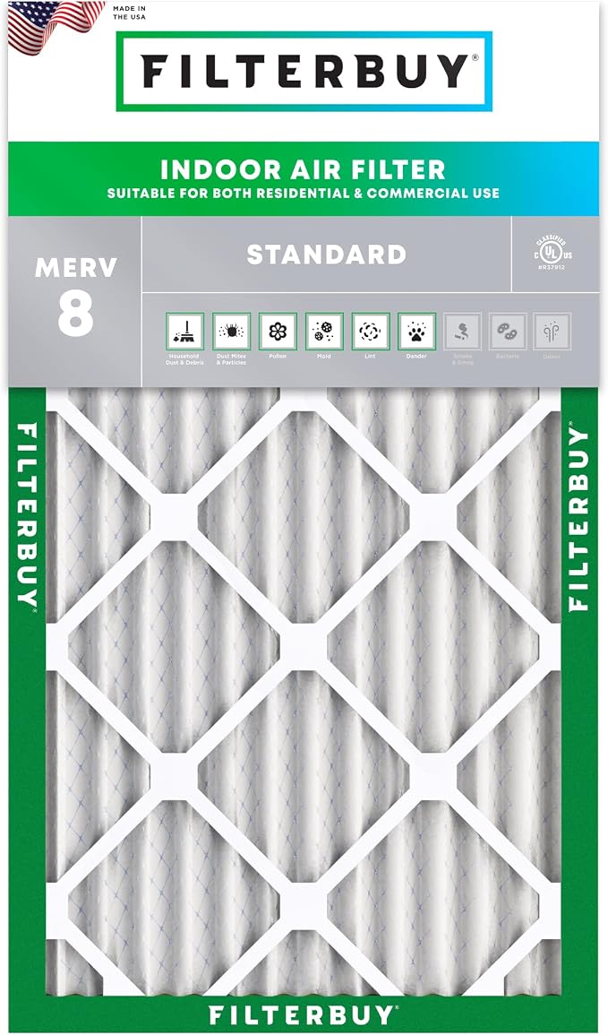 14x24x2 Air Filter MERV 8 Essential Dust & Allergy Defense (1-Pack), Electrostatic Pleated HVAC AC Furnace
