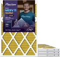 14x25x1, AC Furnace Air Filter, MERV 11, 4-Pack (exact dimensions 13.5 x 24.5 x 0.75), AC Filter, Furnace