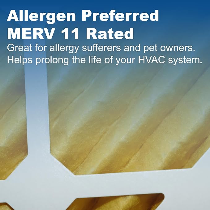 14x25x1, AC Furnace Air Filter, MERV 11, 4-Pack (exact dimensions 13.5 x 24.5 x 0.75), AC Filter, Furnace, alternate view 3