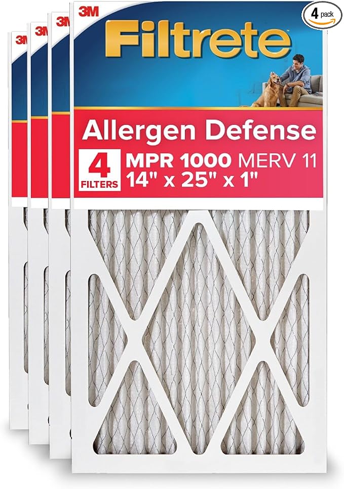 14x25x1 AC Furnace Air Filter, MERV 11, MPR 1000, Micro Allergen Defense, product image