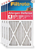 14x25x1 AC Furnace Air Filter, MERV 11, MPR 1000, Micro Allergen Defense, product image