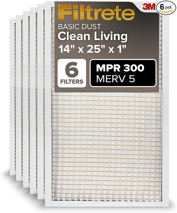 14x25x1 AC Furnace Air Filter, MERV 5, MPR 300, Capture Unwanted Particles, product image