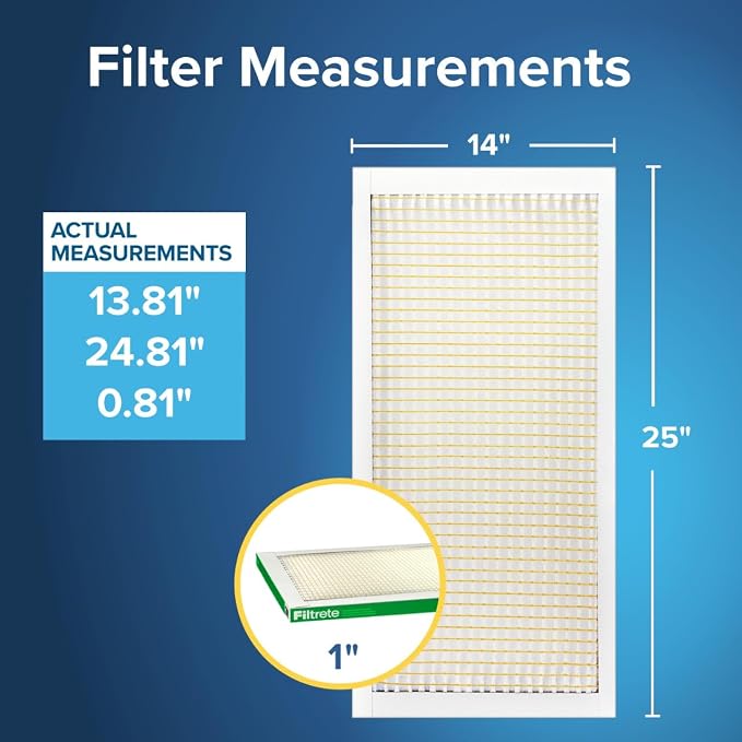 14x25x1 AC Furnace Air Filter, MPR 700, MERV 8, Tough on Pollen, Easy on Airflow, alternate product view 2
