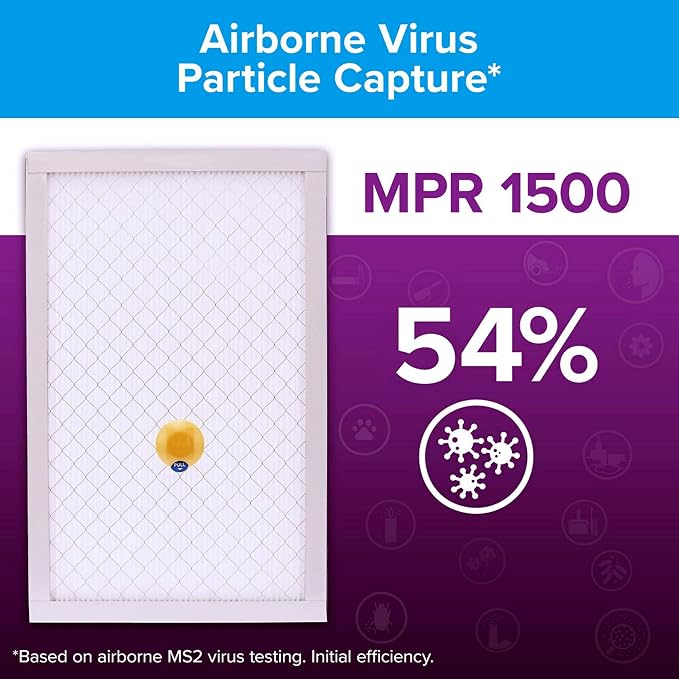 14x25x1 AC Furnace SMART Air Filter, MERV 12, MPR 1500, Track Filter Life With Bluetooth Enabled Sensor, CERTIFIED asthma &