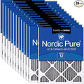 14x25x1 (Actual Size: 13 1/2 x 24 1/2 x 3/4) Furnace Air Filters MERV 12 Pleated Plus Carbon 24 Pack, product image