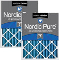14x25x1 (Actual Size: 13 1/2 x 24 1/2 x 3/4) Pleated Air Filters MERV 7 Plus Carbon 2 Pack, product image