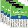 14x25x1 (Actual Size: 13 1/2 x 24 1/2 x 3/4) Pleated Air Filters MERV 13 Plus Carbon 4 Pack, product image