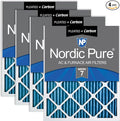 14x25x1 (Actual Size: 13 1/2 x 24 1/2 x 3/4) Pleated Air Filters MERV 7 Plus Carbon 4 Pack, product image