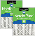 14x25x1 (Actual Size: 13 1/2 x 24 1/2 x 3/4) Pleated Air Filters MERV 13 Plus Carbon 2 Pack