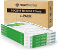 14x25x1 Air Filter 4 Pack, Durable MERV 8 Pleated Home HVAC AC Furnace Filters, product image