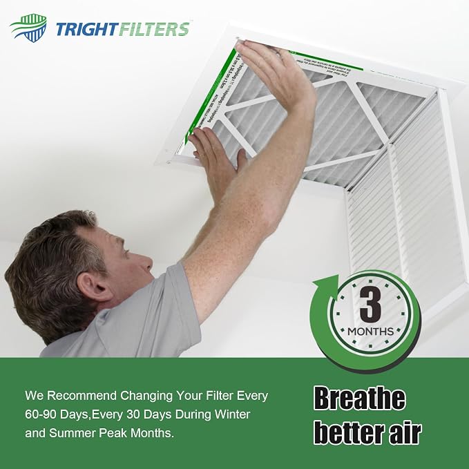 14x25x1 Air Filter 4 Pack, Durable MERV 8 Pleated Home HVAC AC Furnace Filters, alternate product view 6