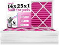 14x25x1 Air Filter (6-Pack) | Made in the USA | Color Changing | Remove Cat and Dog Odor | MERV 8 for Pet Hair Dander and