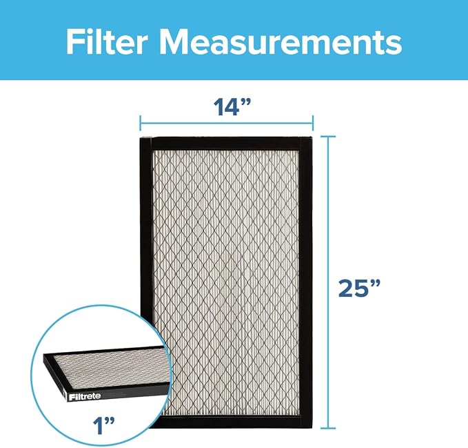 14x25x1 Air Filter, MPR 2800, MERV 14, everyday comfort Living Ultrafine Particle Reduction 3-Month Pleated 1-Inch Air