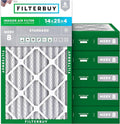 14x25x4 Air Filter MERV 8 Essential Dust & Allergy Defense (6-Pack), Electrostatic Pleated HVAC AC Furnace