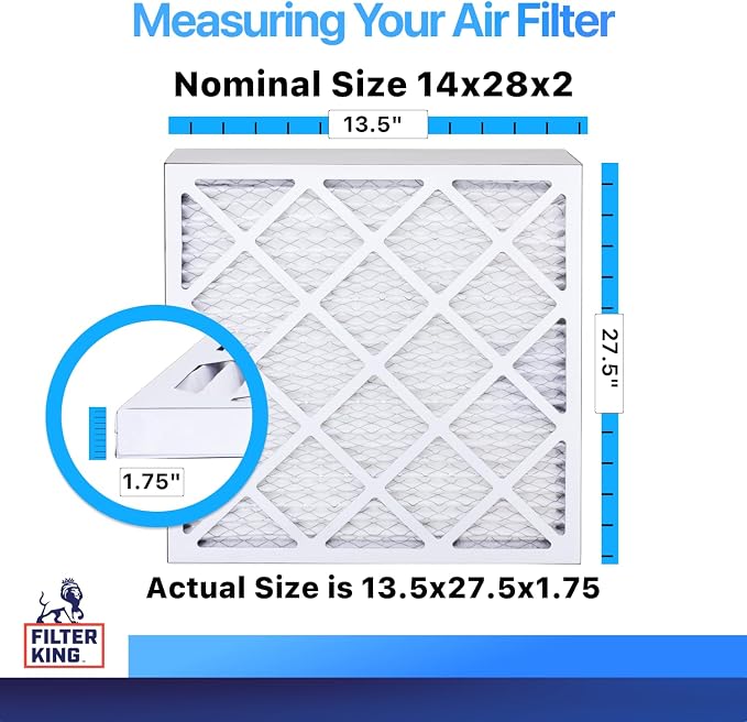 14x28x2 Air Filter (MERV 8) (12-Pack) Dust & Allergy Control AC Furnace Filters, MADE IN USA, HVAC, Pleated, alternate
