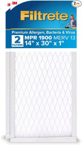 14x30x1 AC Furnace Air Filter, MERV 13, MPR 1900, Premium Allergen, Bacteria & Virus Filter, product image
