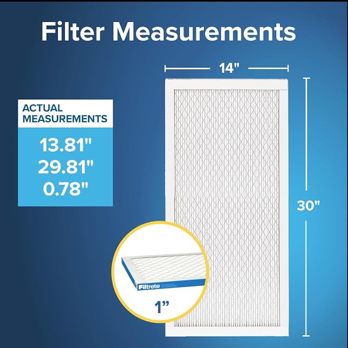 14x30x1 AC Furnace Air Filter, MERV 13, MPR 1900, Premium Allergen, Bacteria & Virus Filter, alternate product view 3