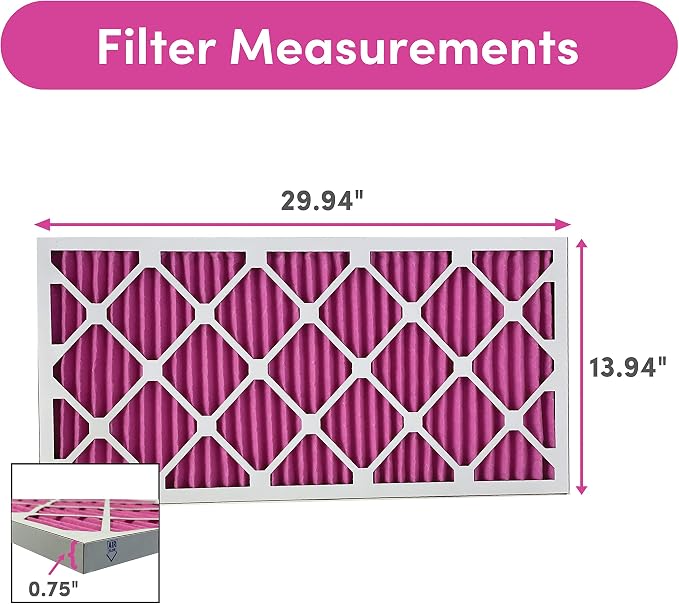 14x30x1 Air Filter (2-Pack) | Made in the USA | Color Changing | Remove Cat and Dog Odor | MERV 8 for Pet Hair, alternate