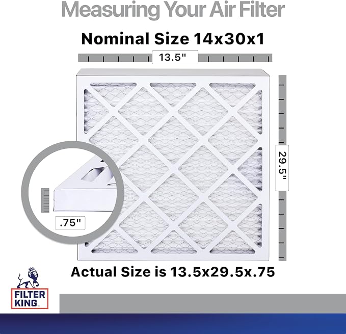 14x30x1 Air Filter | 4-PACK | Carbon MERV 8 HVAC Pleated A/C Furnace Filters | MADE IN USA | Actual Size: 13.5 x 29.5 x.75"